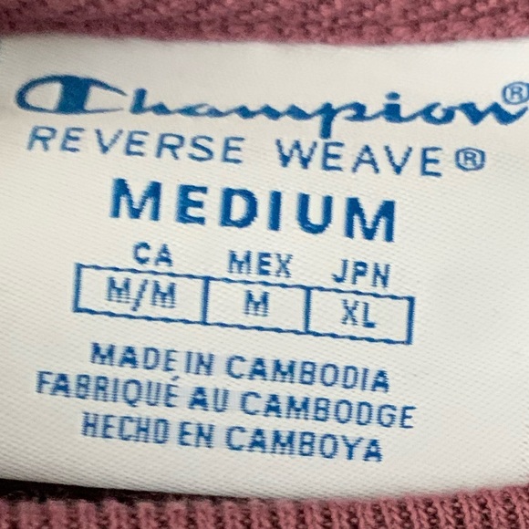 Champion Plum Fleece Reverse Weave C Logo Crop Crewneck Drop Shoulder Sweatshirt - Picture 15 of 16